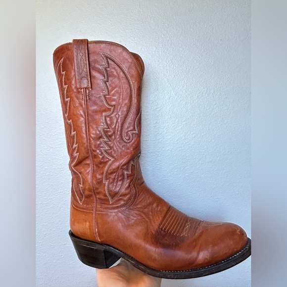 Lucchese 1883 Men’s Cowboy Western Boots Camel Brown Leather Men’s Size 8.5 2E - Picture 3 of 14